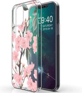iMoshion Hoesje Geschikt voor iPhone 12 Pro / 12 Hoesje Siliconen - iMoshion Design hoesje - Roze / Transparant / Cherry Blossom