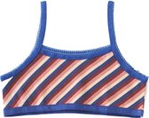 Little Label - Meisjes croptop - stripes pink red blue-122-128 / 8Y - maat: 122/128 - bio-katoen