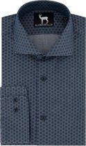 GENTS | Blumfontain Overhemd Heren Volwassenen print jeansblauw Maat XL 43/44