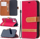 Denim Book Case - iPhone 12 Mini Hoesje - Rood
