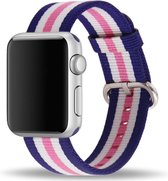watchbands-shop.nl bandje - bandje geschikt voor Apple Watch Series 1/2/3/4 (42&44mm) - Blauw/Roze