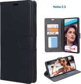 EmpX.nl Nokia 2.3 TPU/Kunstleer Zwart Boekhoesje | Nokia 2.3 Bookcase Hoesje | Flip Hoes Wallet