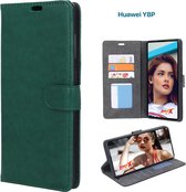 EmpX.nl Huawei Y8P TPU/Kunstleer Groen Boekhoesje | Y8P Bookcase Hoesje | Flip Hoes Wallet