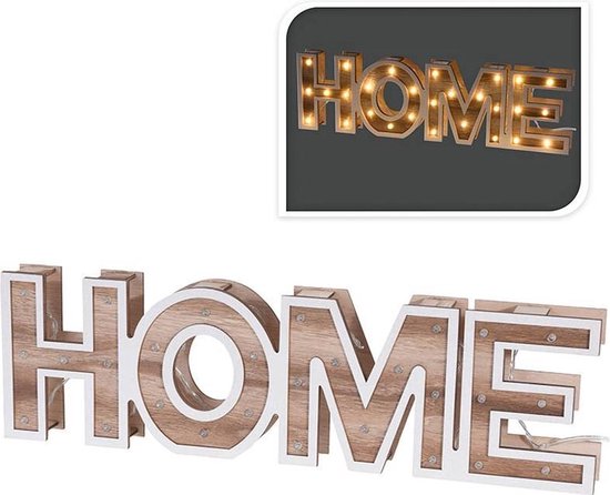 Vervorming Jachtluipaard afwijzing HOME - houten letters - 38cm - 28 LED | bol.com