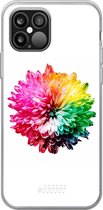 iPhone 12 Pro Max Hoesje Transparant TPU Case - Rainbow Pompon #ffffff