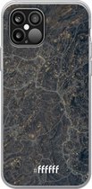 iPhone 12 Pro Max Hoesje Transparant TPU Case - Golden Glitter Marble #ffffff