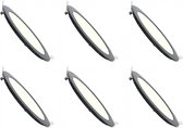 LED Downlight Slim 6 Pack - Inbouw Rond 3W - Natuurlijk Wit 4200K - Mat Zwart Aluminium - Ø90mm - BES LED