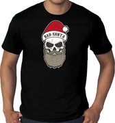 Grote maten Bad Santa fout Kerstshirt / Kerst t-shirt zwart voor heren - Kerstkleding / Christmas outfit 3XL