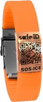 Safe-id Sos-armband Fluo Qr-code 22 Cm Siliconen Oranje/rosé