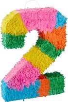Relaxdays pinata verjaardag getal - piñata zelf vullen - getallen van 0 tot 9 - gekleurd - 2
