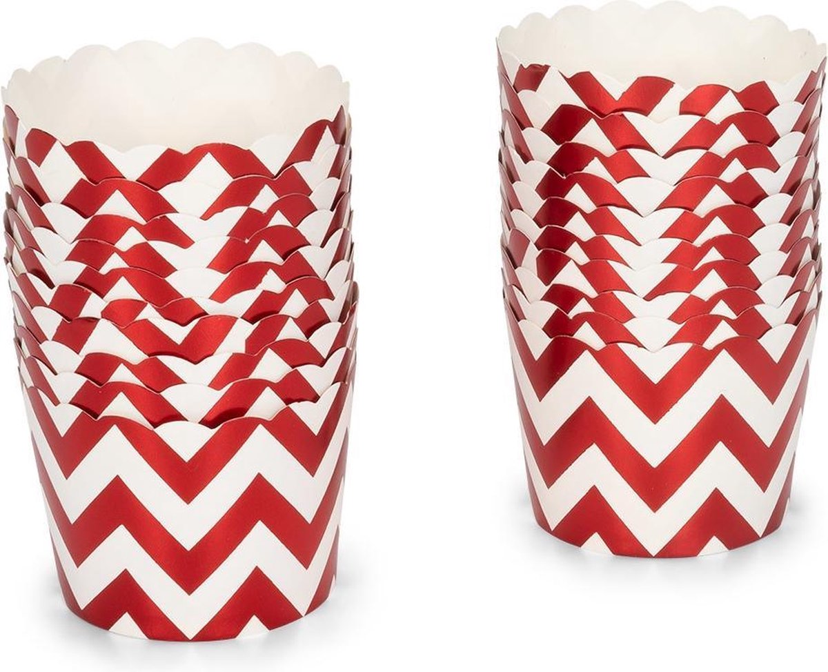 Patisse Cupcakevormpjes 5 X 14,6 Cm Papier Wit/rood 20 Stuks