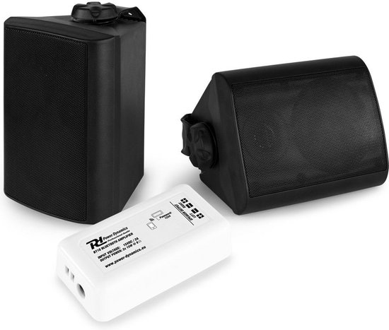 Buiten speakers - Power Dynamics BT10 versterker met Bluetooth en 4''  zwarte speakers | bol