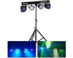 Feestverlichting Lichtset met Statief - BeamZ Partybar2 - 4 Kleuren - 170 cm - DMX of Muziekgestuurd
