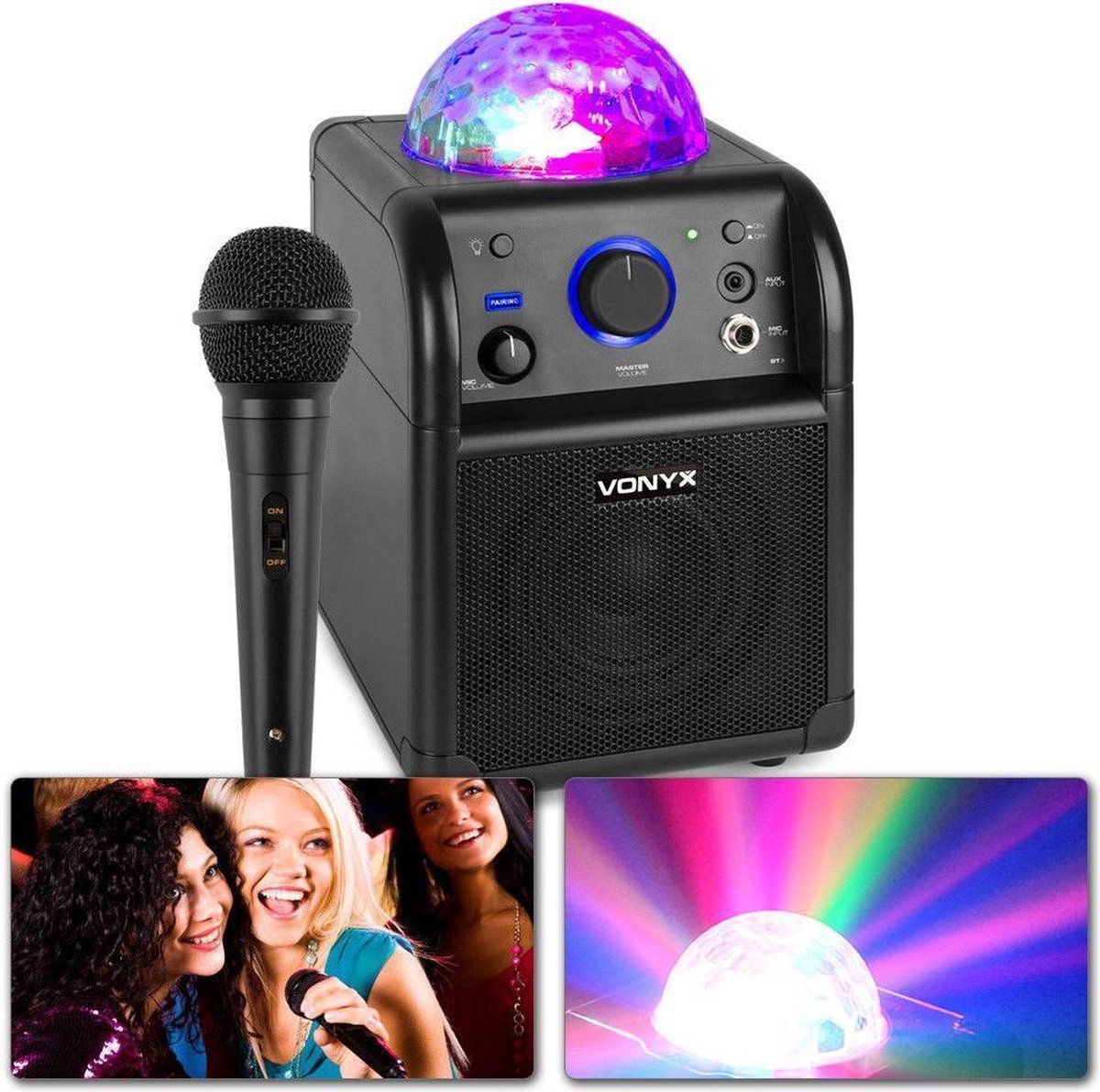 Set karaoké - Vonyx SBS50B - Set karaoké noir avec Bluetooth, écho et  microphone | bol