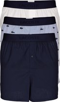 Lacoste heren wijde boxershorts (3-pack) - blauw - navy en wit -  Maat: XL