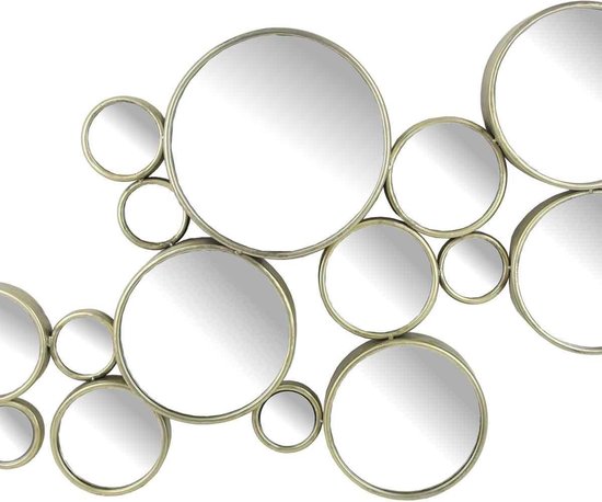 Eigenlijk Methode Uitscheiden SVJ Spiegel Wanddecoratie decoratief met metalen zilveren lijst rond - 106  x 10,5 x... | bol.com