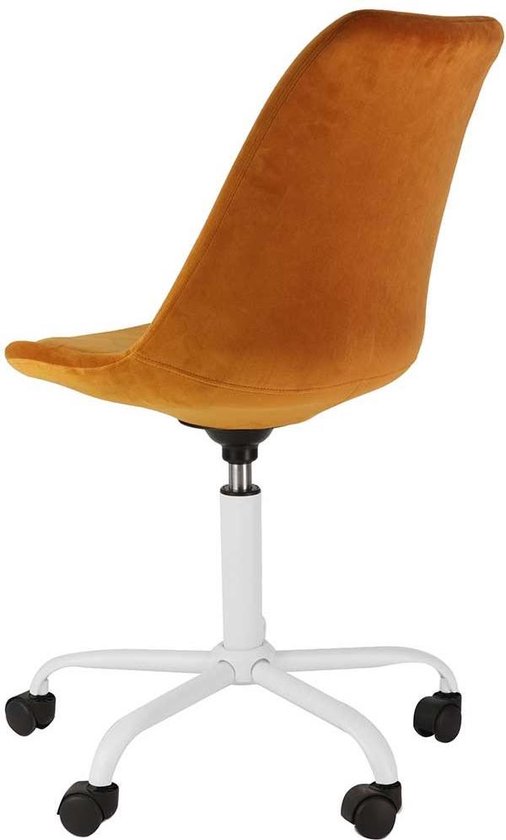 Kontar velvet bureaustoel - Okergeel - Met bol.com