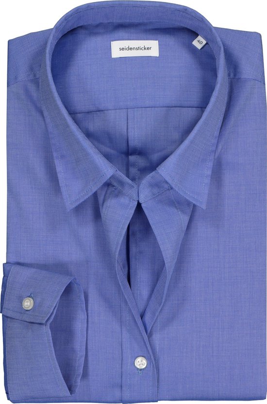 Seidensticker dames blouse slim fit - blauw - Maat: