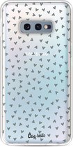 Casetastic Samsung Galaxy S10e Hoesje - Softcover Hoesje met Design - Green Hearts Transparant Print