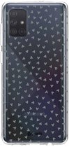 Casetastic Samsung Galaxy A71 (2020) Hoesje - Softcover Hoesje met Design - Green Hearts Transparant Print