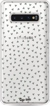 Casetastic Samsung Galaxy S10 Plus Hoesje - Softcover Hoesje met Design - Green Hearts Transparant Print