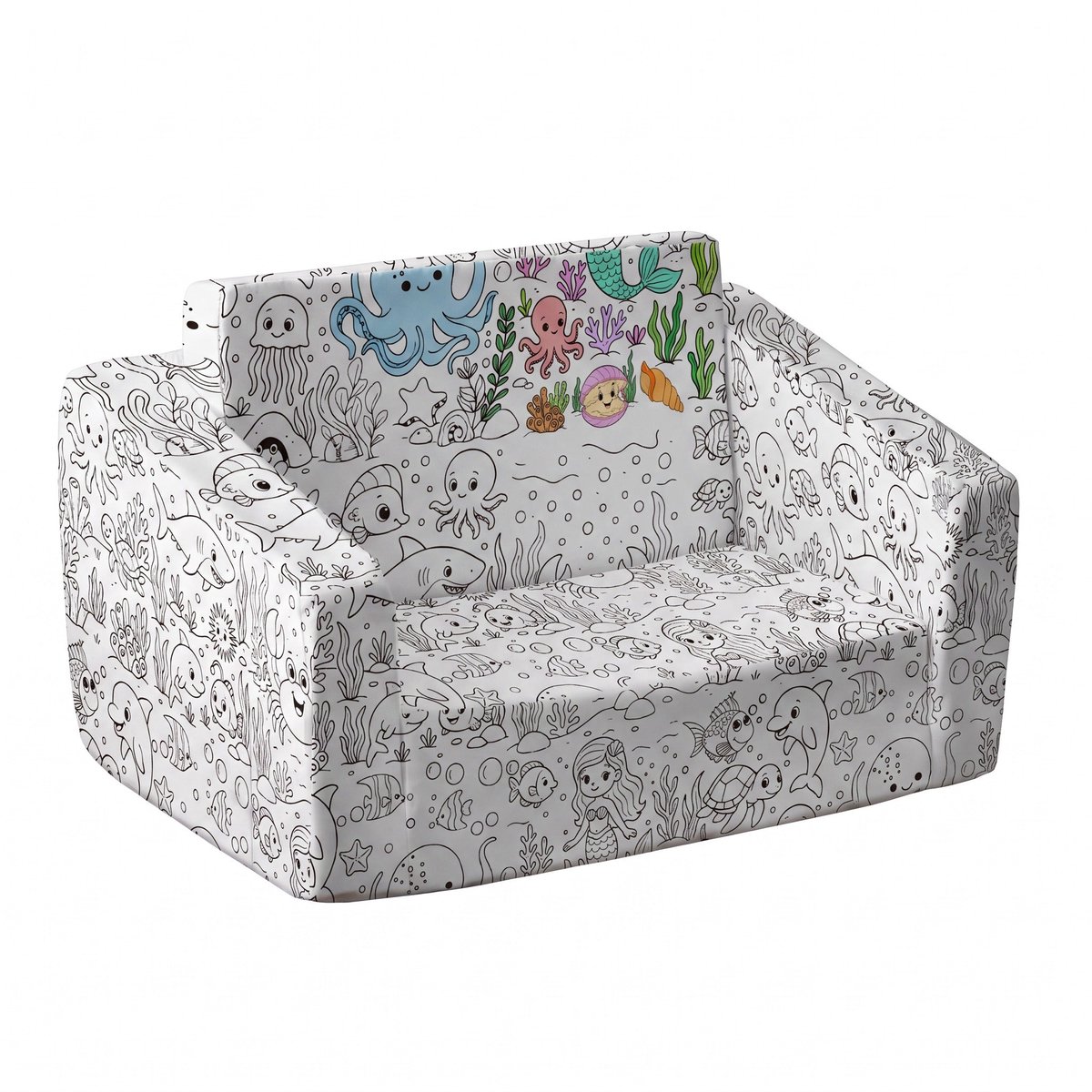 Russle Kinderfauteuil Zelfinkleurbaar Aqua