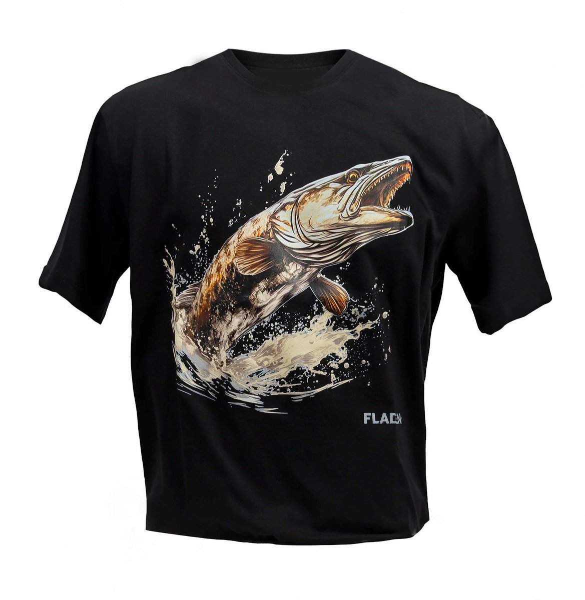 Fladen T-Shirt Pike Hunter Vis Shirt Zwart