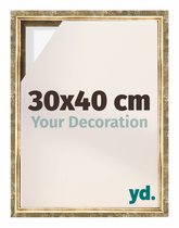 yd, Baklijst 30x40 cm Goud Antiek - Lijst voor Canvasdoek - MDF Lyon