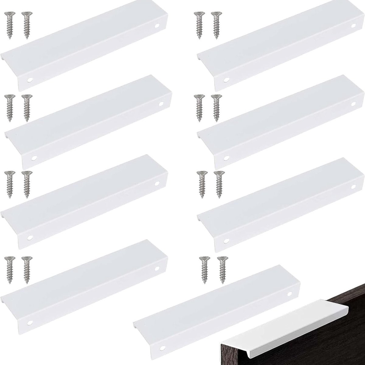 8 Stuks Onzichtbare Keukenhandgrepen 150mm Modern Design voor Keukenkastjes en Lades, Perfect voor een Strakke en Minimalistische Interieurstijl