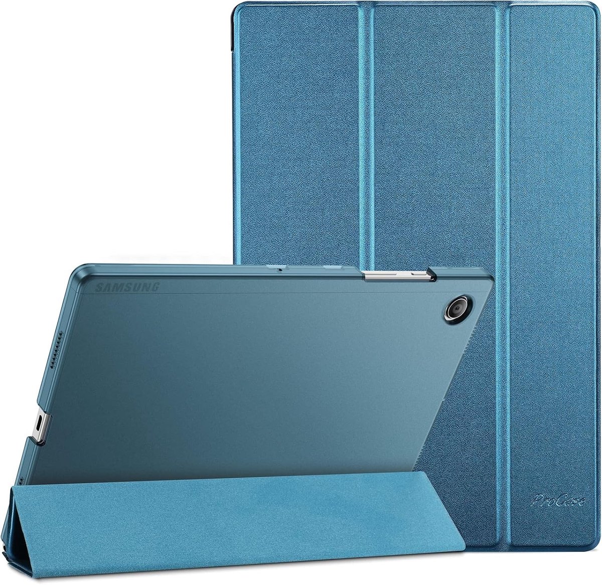 Trifold Beschermhoes voor Galaxy Tab A8 10.5-inch 2021, Slimme Folio Case met Doorzichtig Achterpaneel, Ideaal voor Bescherming en Stijl