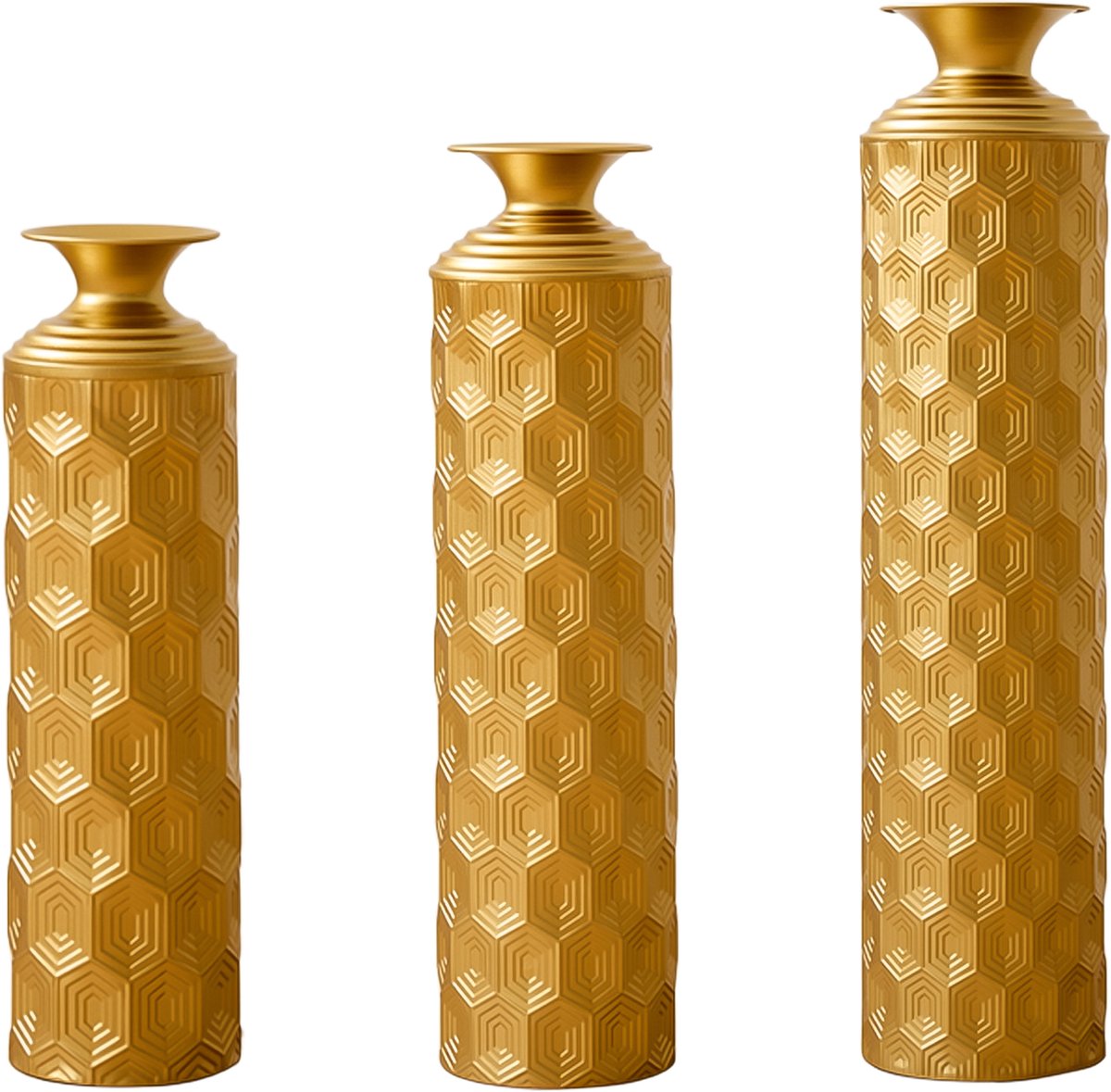 MODFU - Vloervaas Set - Halfhandomgemaakt - Modern - Goud - Metaal