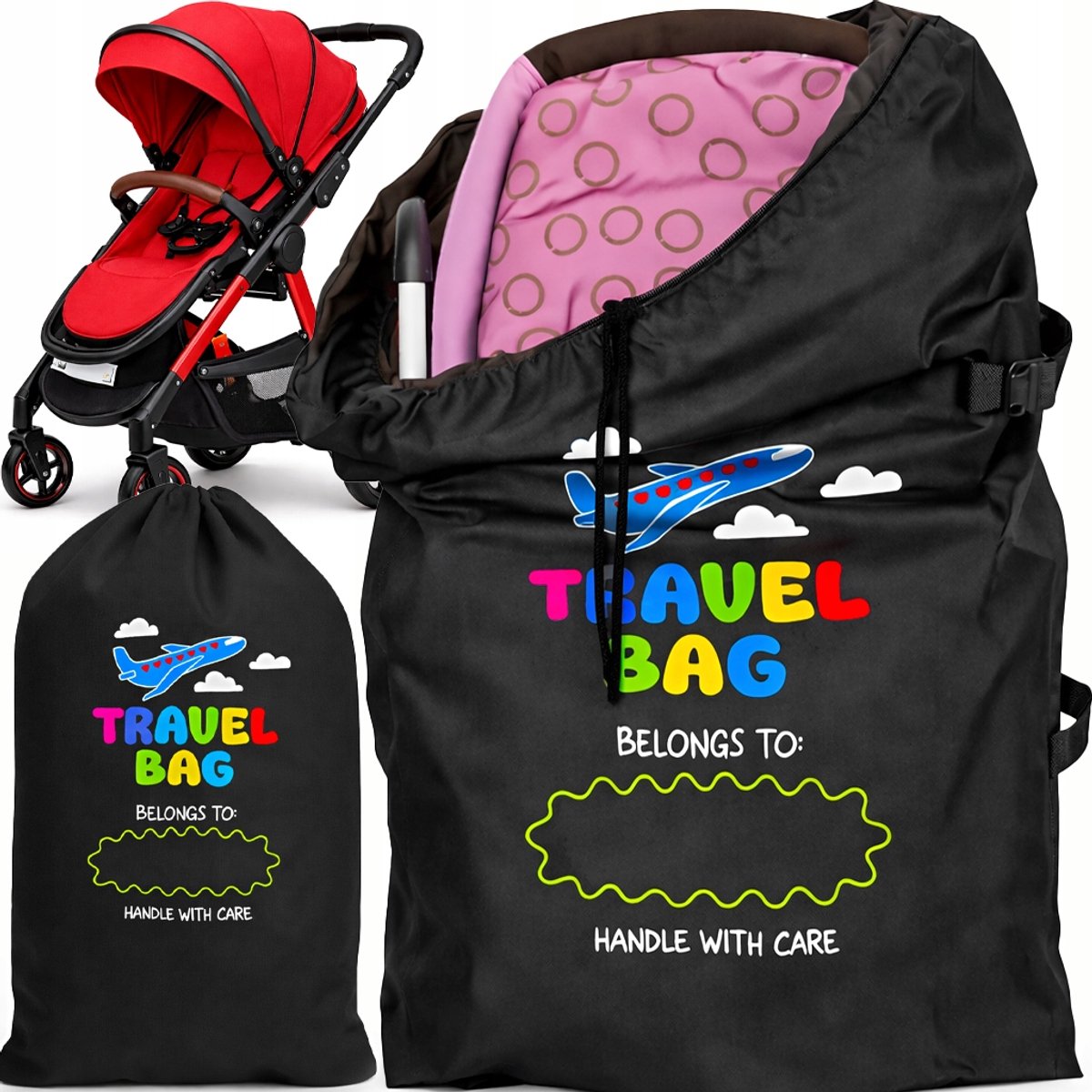 Grote Reistas Kinderwagen - Waterdichte & Duurzaam Transport Beschermhoes