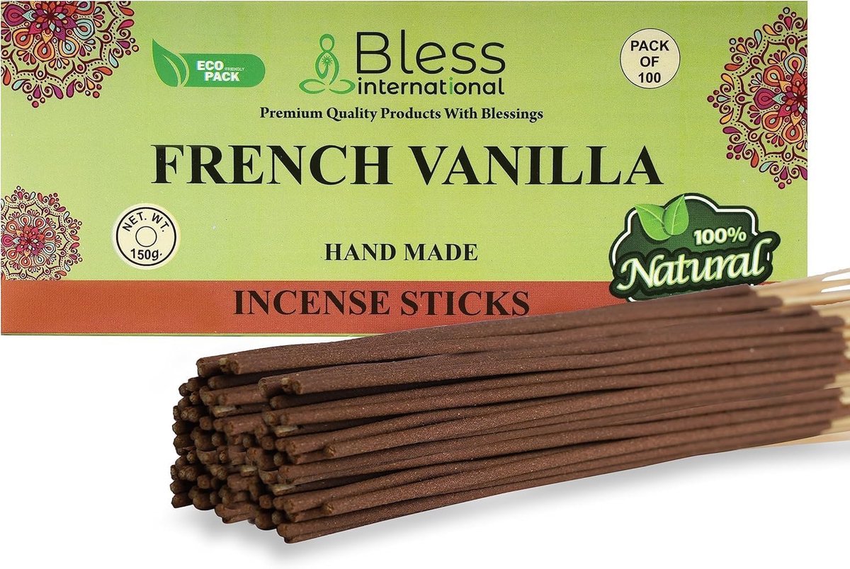 Bless-French-vanilla Incense-Sticks Handgemaakte, Dipped Incense-Sticks Organisch Chemicals-Free voor Verticatie - ShopVlot