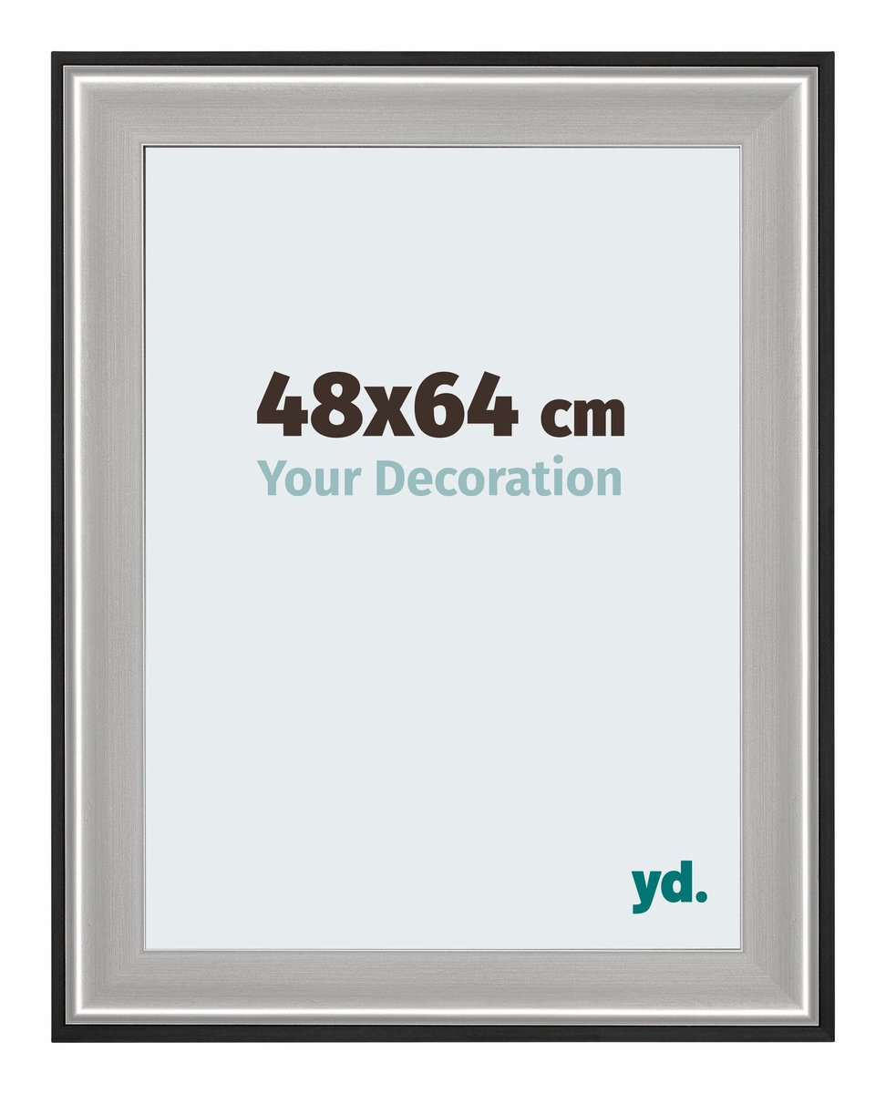 yd. Your Decoration - Fotolijst 48x64 cm - Hout - Zwart Zilver Gepolijst - Birmingham