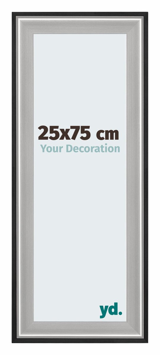 yd. Your Decoration - Fotolijst 25x75 cm - Hout - Zwart Zilver Gepolijst - Birmingham