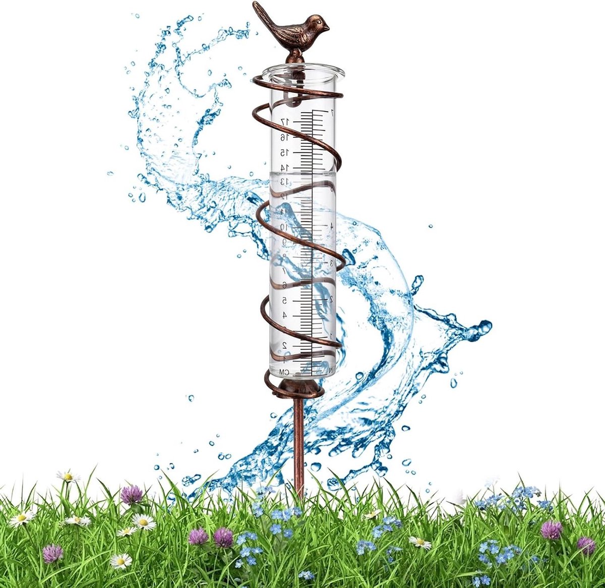 Regenmeter Tuin - Neerslagmeter Buiten - Nauwkeurig Meten - Vorstbestendig Ontwerp - 21 x 5 x 4 cm - Groen