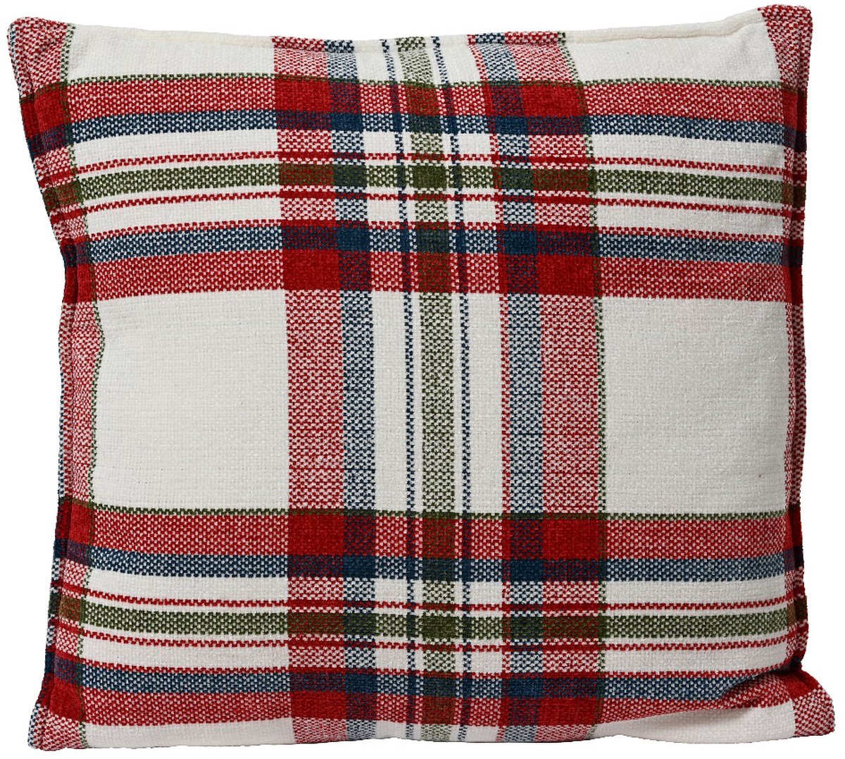 Kaemingk kussen rood creme geruit 45 x 45 cm