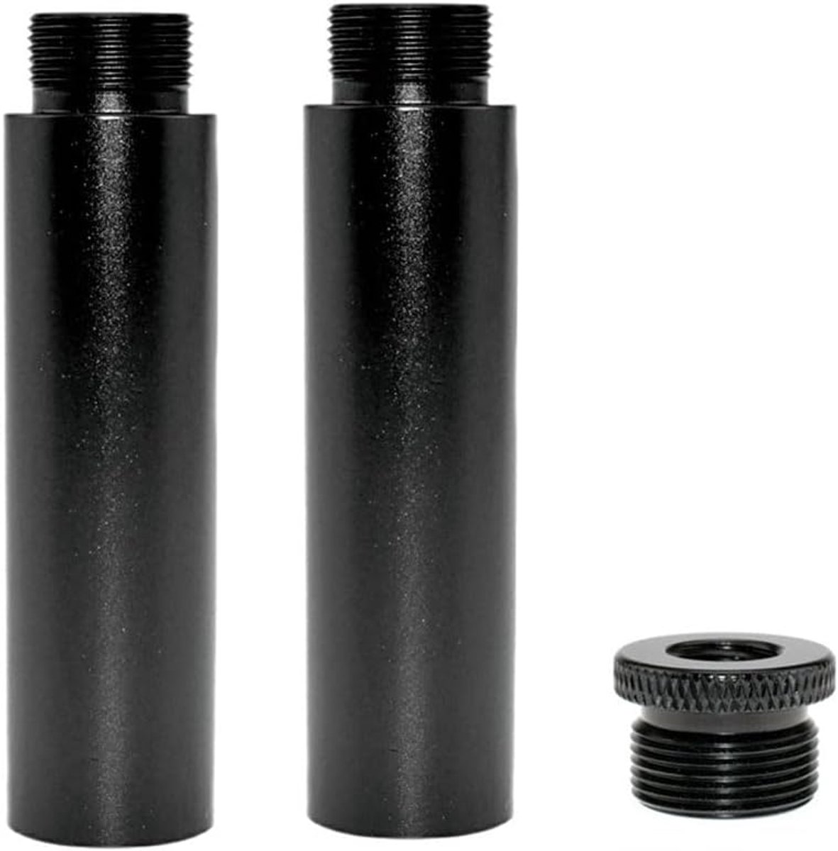 2ST Metalen Microfoonstandaard 76mm Microfoon Verlengingsstang met 5/8" naar 3/8" Adapter - Zwart