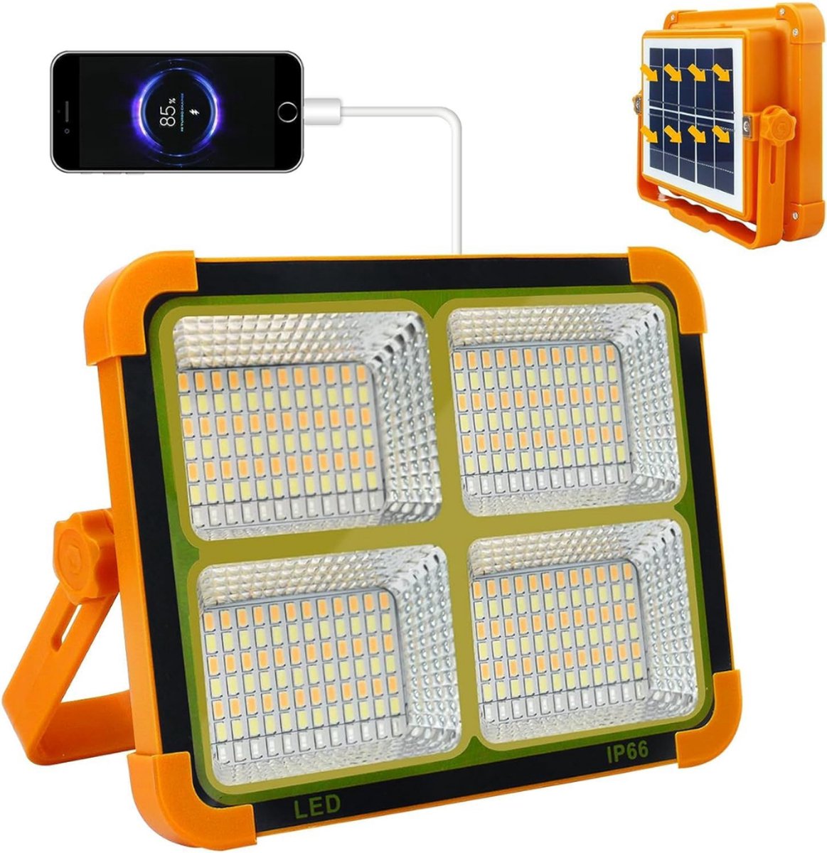 SP® Bouwlamp - LED Werklamp - Werklamp oplaadbaar - Oranje - 22cm x 18cm x 5cm