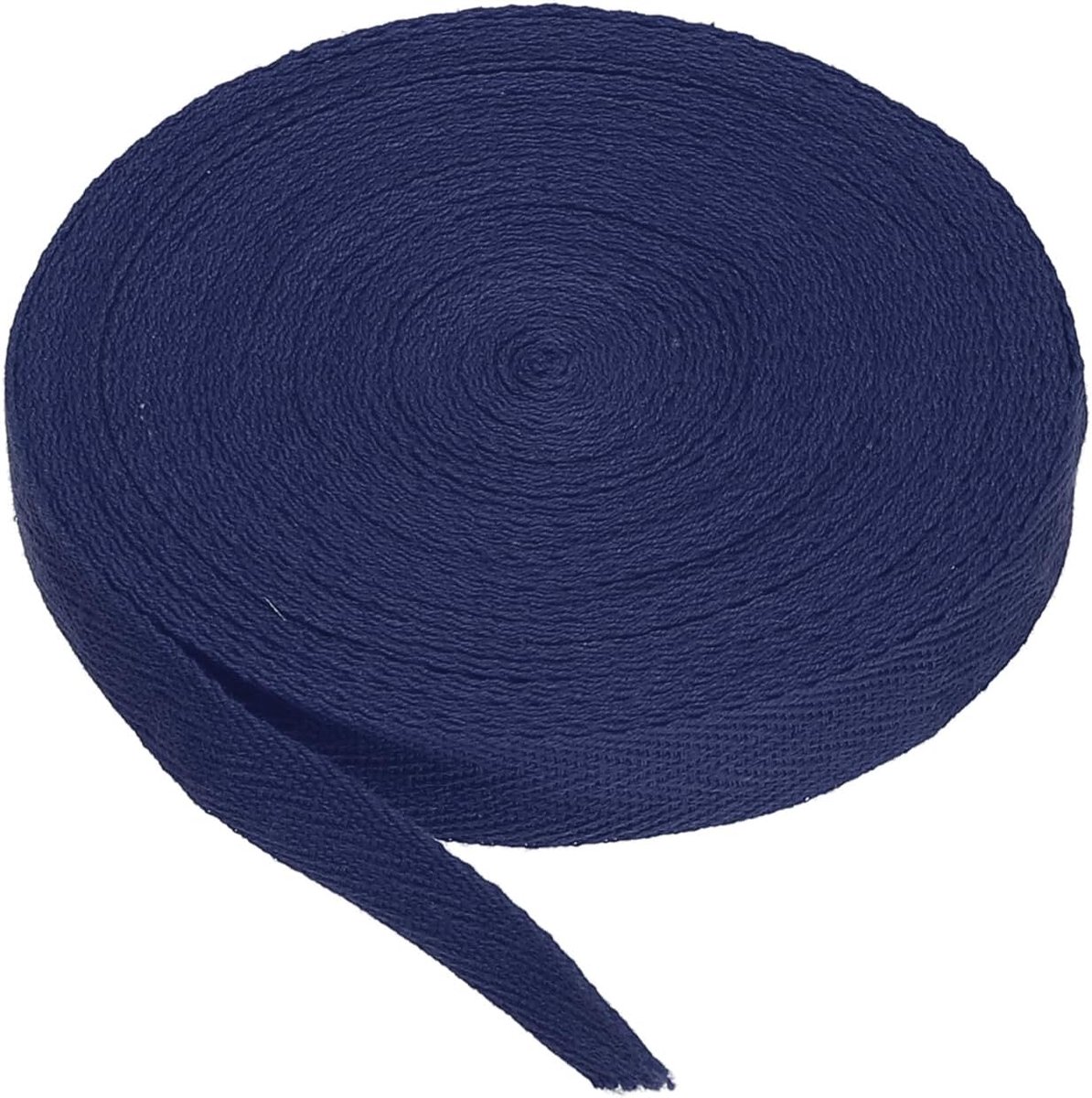 Katoenen kepertape, 15 mm (5/8 inch), 9 m, katoen, kleurlint, voorspanning, binding, plakband, visgraat, weefsel, trim, knutselen, marineblauw, blauw