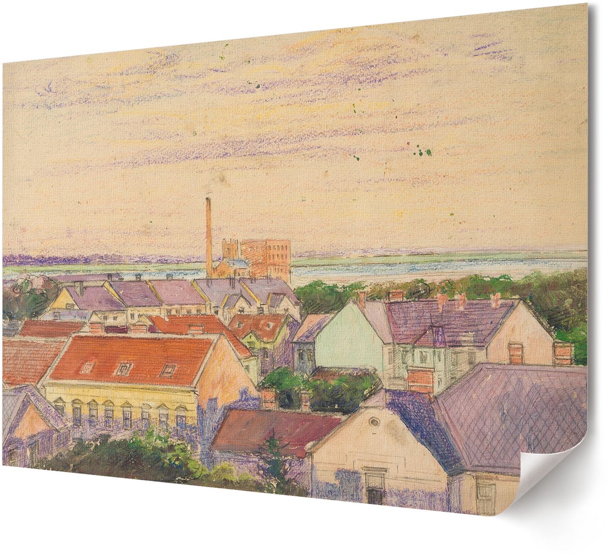 Coloray Polycanvas Wandposter - Poster Met Een Naakte Vrouw, Schilderen - A4 - Groen Kunst - Rechthoek - Muurkunst - Woonkamer, Slaapkamer, Kantoor - Klassiek