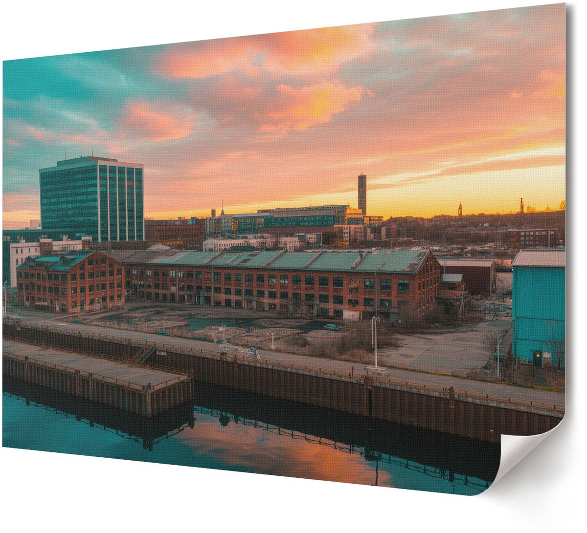 Coloray Polycanvas Poster - Stadsstraat, Fotografie - A4 - Zwart-wit Kunst - Rechthoek - Wandkunst - Woonkamer, Slaapkamer, Kantoor - Modern