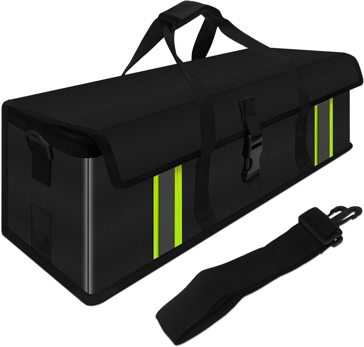 E-bike Accutas - Groen/Zwart - 49 x 15 x 15 cm - Waterdichte en Brandbestendige Tas - Voor E-bike Accu's