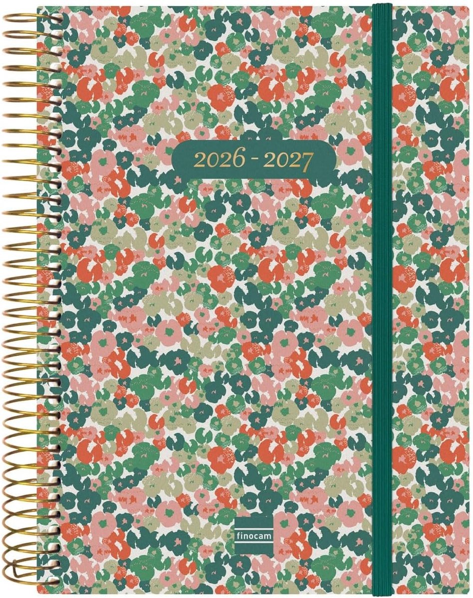 Schoolagenda 2026 2027 meisje - 2 Dagen per Pagina - A5 - Spiraalgebonden Planner met Elastische Sluiting - Voor Langdurige Planning