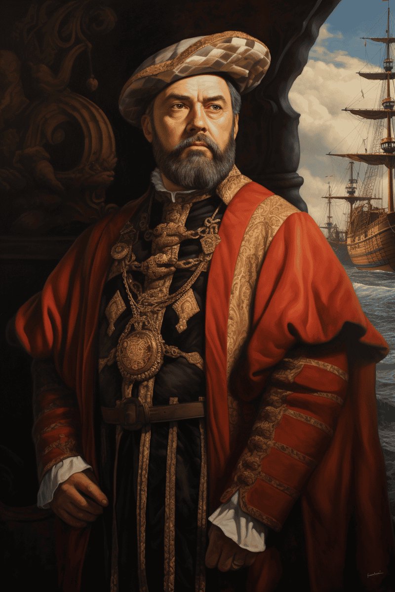 Vasco da Gama Poster - Geschiedenis - History - Abstracte - Wanddecoratie - posters - formaat 70x100cm - L2015RTB