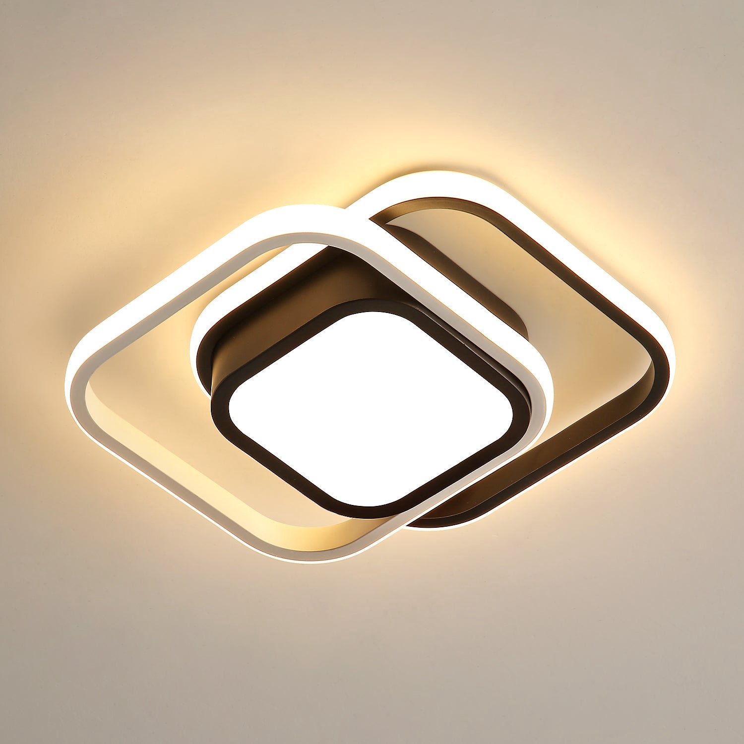Riserva Modern Eenvoudig - Plafondlamp - Zwart-Wit - 32W LED - 3000K Warm Wit Licht - Woonkamer & Slaapkamer