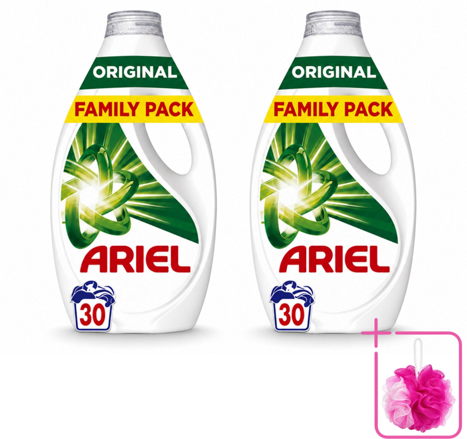 2 x Ariel - Vloeibaar Wasmiddel - Original - 30 Wasbeurten - 1350 ml - Bulkverpakking - Wasmiddel - Douchemop - Vlekverwijdering