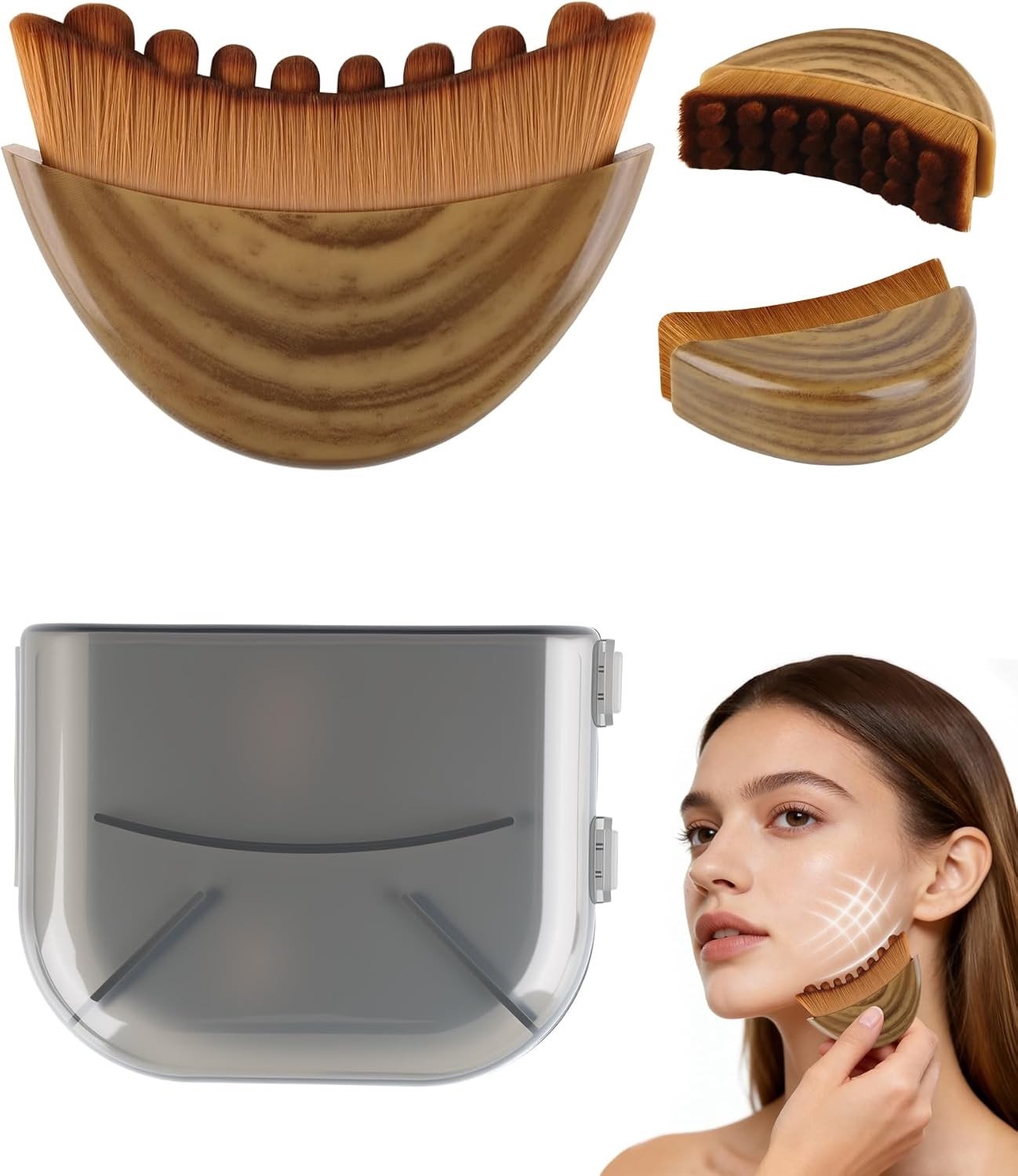 Ergonomische Lymfedrainage Gezichtsborstel met Zachte Haren voor Effectieve Reiniging en Massage