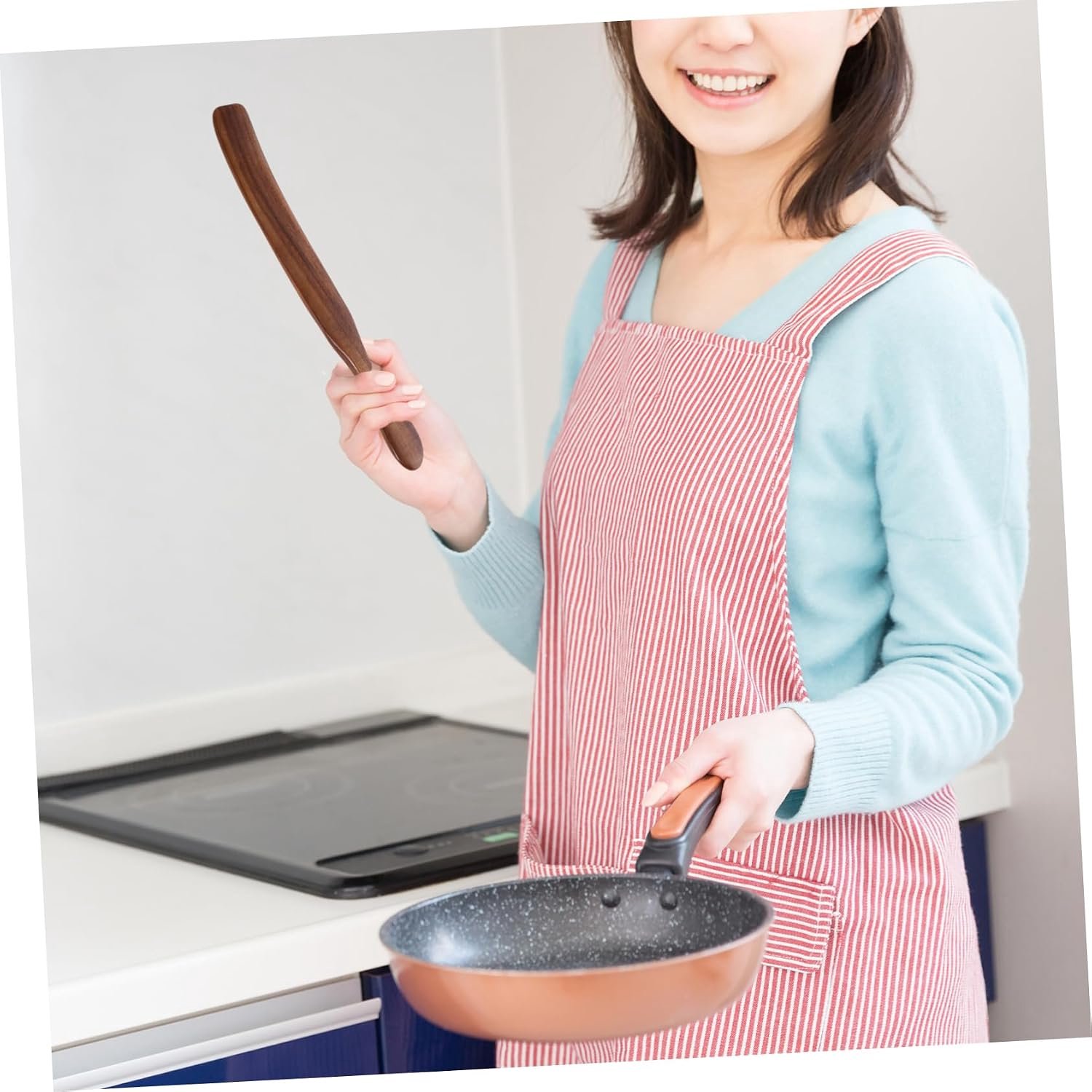 Houten Kookspatel Met Lange Steel Antikleef Keukengerei Van Olijfhout Duurzaam Hittebestendig Keukenhulpmiddel Voor Gezond Koken Voor Servieren Bakken