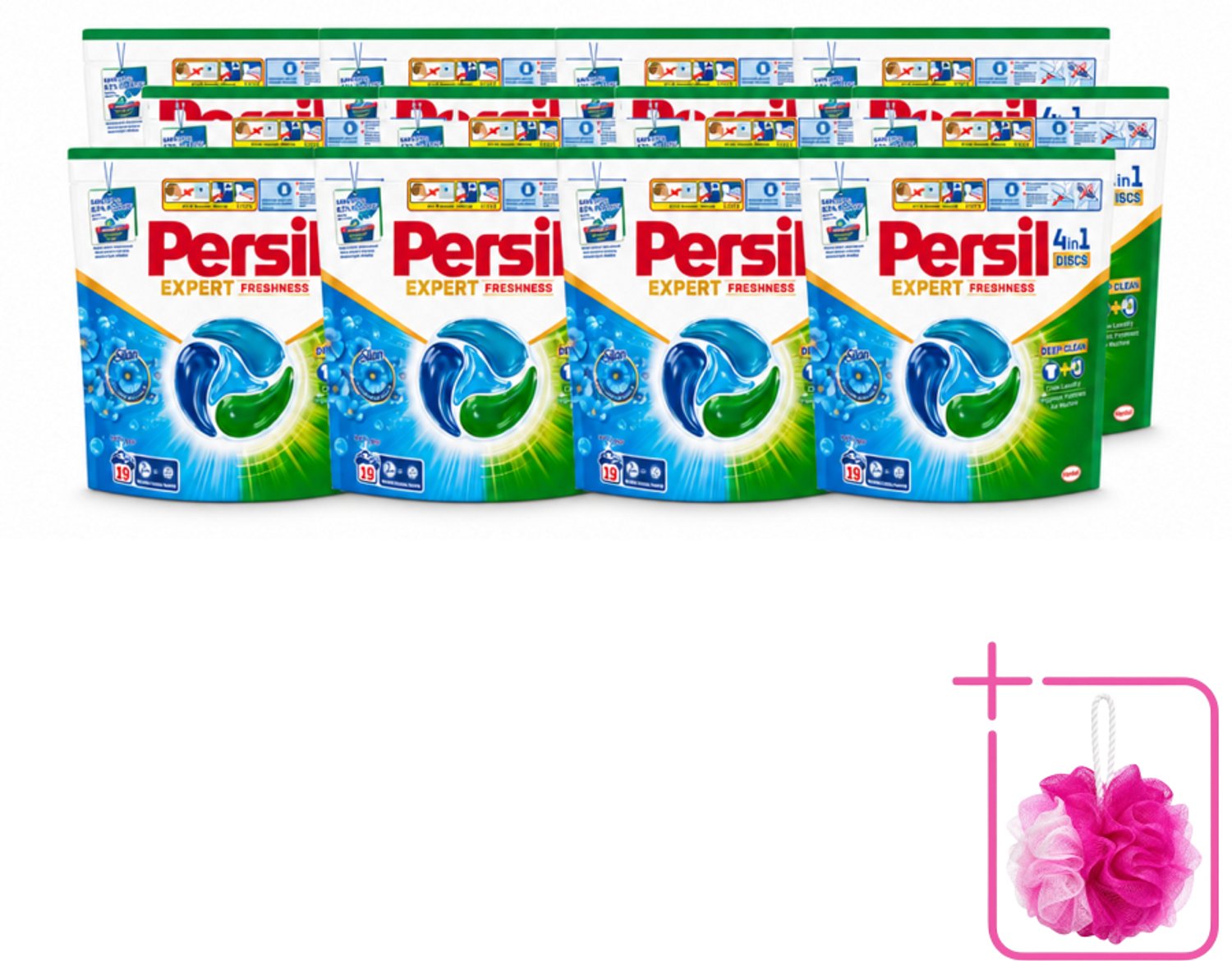 12 x Persil - Wasmiddel - Wasmiddelcapsules Freshness by Silan - Langdurige Frisheid - 19 wasbeurten - Bulkverpakking - Wasmiddelcapsules - Douchemop - Frisheid
